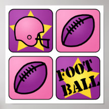 Pink Football Poster
