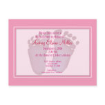 Pink Footprint Baby Shower Invitation Postcard