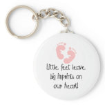 Pink Footprints Little Feet Big Imprints Keychains