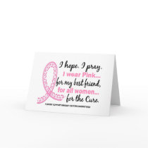 Pink For My Best Friend Filigree Pink Ribbon