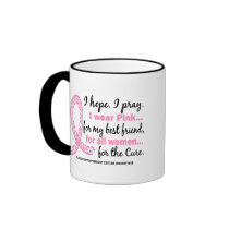 Pink For My Best Friend Filigree Pink Ribbon Mug