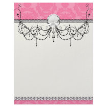 pink formal damask pattern personalized letterhead