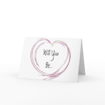 Pink Fractal Heart Be My Bridesmaid