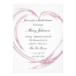 Pink Fractal Heart Bridal Shower Invitation