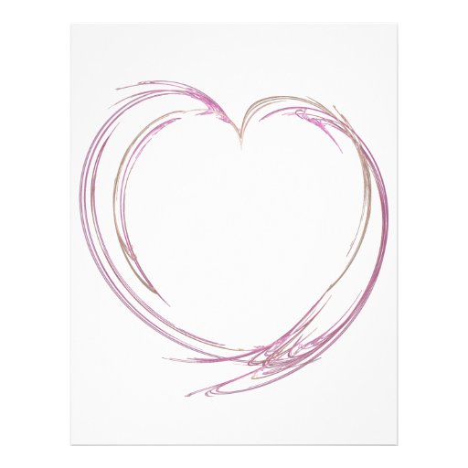 Pink Fractal Heart Customized Letterhead