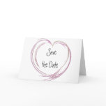 Pink Fractal Heart Save the Date Announcement cards