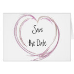 Pink Fractal Heart Save the Date Announcement Greeting Cards