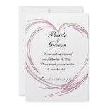 Pink Fractal Heart Save the Date Announcement invitations