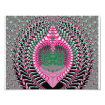 Pink Fractal Sea Shell Photographic Print