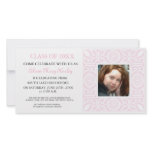 Pink Frame - Photo Graduation Party invites Custom Photo Card