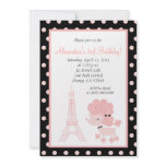 PINK FRENCH POODLE Ooh la la 5x7 Birthday Invitations