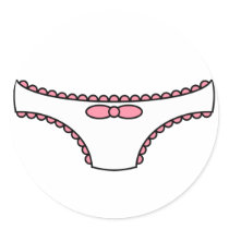 Pink Frilly Panties Round Sticker