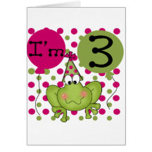 Pink Frog 3rd Birthday Tshirts and Gifts Card