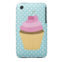 Pink Frosting Cherry Cupcake Illustration Iphone 3 Case-mate Case
