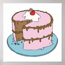 pink frosting chocolate cake print