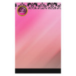 PINK FUCHSIA DAMASK AMETHYST GEM STONE MONOGRAM