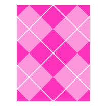 Pink & Fuschia Argyle postcards