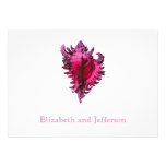 Pink Fuscia Sea Shell Modern Wedding Invitation