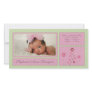 Pink Garden Baby Girl Birth Announcement PhotoCard Customized Photo Card
