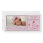 Pink Garden Baby Girl Thank You Photo Card