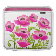 Pink Garden Poppy Flowers iPad Sleeve