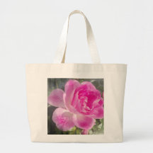 Pink Garden Rose Canvas Bags