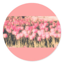 Pink Garden, Tulips, template, pretty gift Sticker