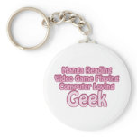Pink Geek Key Chains