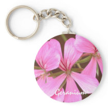 Pink Geranium Keychain