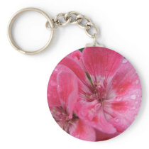 Pink Geranium Petals Keychain