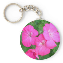 Pink Geraniums Keychain