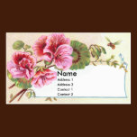 Pink Geraniums Victorian Trade Card business cards