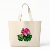 Pink Geraniums with Dew Tote Bags