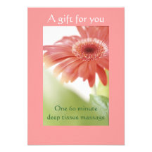 Pink Gerbena Daisy Gift Certificate Invitation