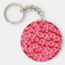 Pink Gerber Daisies Key Chain