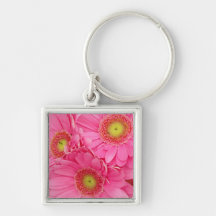 Pink Gerber Daisies Key Chain