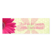 Pink Gerber Daisy Baby Shower Favour Tags Business Card Templates