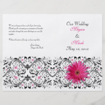 Pink Gerber Daisy Floral Wedding Program Custom Flyer