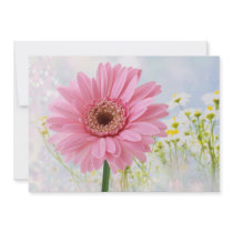 Pink Gerbera daisy any occasion Invitation