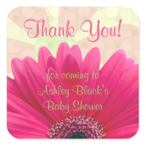 Pink Gerbera Daisy Baby Shower Thank You