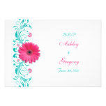 Pink Gerbera Daisy Floral Reply Card Custom Invites