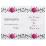 Pink Gerbera Daisy Floral Wedding Program
