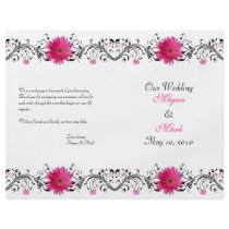 Pink Gerbera Daisy Floral Wedding Program