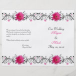 Pink Gerbera Daisy Floral Wedding Program Custom Flyer
