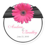 Pink Gerbera Daisy nogram Wedding Sticker