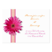 Pink Gerbera Daisy Reception Card Business Card