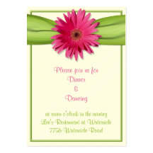 Pink Gerbera Daisy Reception Card Business Card Templates