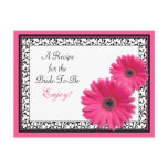 Pink Gerbera Daisy Recipe Card for the Bride to Be