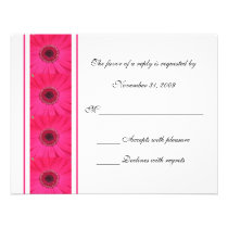 Pink Gerbera Daisy RSVP Wedding Invitation invitations