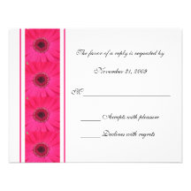 Pink Gerbera Daisy RSVP Wedding Invitation